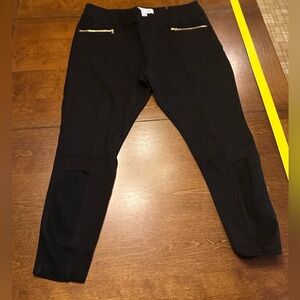 Old Navy Black Leggings with Gold Zip Accents